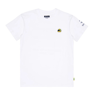 2026 Ayrton Senna F1 Collection Mens Helmet T-Shirt white