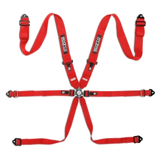 Sparco Italy COMPETITION H3PD Safety Belts Red (FIA)