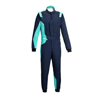 Sparco Italy SPRINT Advanced Asymetrical Race Suit Navy Blue/Green (FIA)