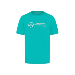 2024 Mercedes AMG Petronas F1 Men's Large Logo Ultra Teal T-shirt