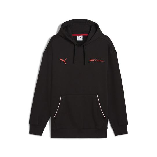 2025 Formula 1 Puma Men's Essential Relaxed Logo Black Hoodie