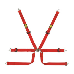 OMP Italy TECNICA Prototype 6 - point Safety Belts red