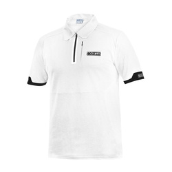 Sparco MY22 Italy Mens Zip Poloshirt white