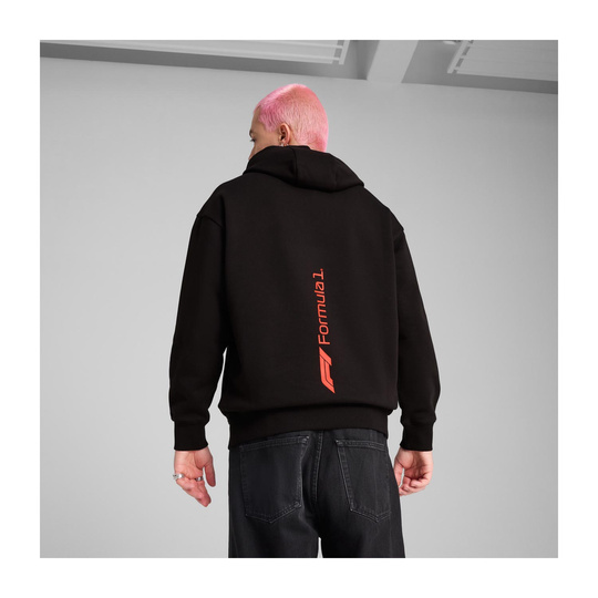 2025 Formula 1 Puma Men's Essential Relaxed Logo Black Hoodie