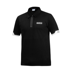 Sparco MY22 Italy Mens Zip Poloshirt black