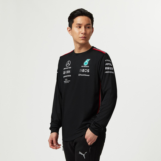  Mercedes AMG F1 Mens Team Longsleeve T-shirt Black
