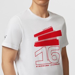  Ferrari F1 Mens Leclerc Driver T-shirt White