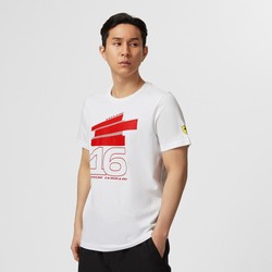  Ferrari F1 Mens Leclerc Driver T-shirt White