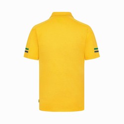 2024 Ayrton Senna F1 Men's Stripe Yellow Polo