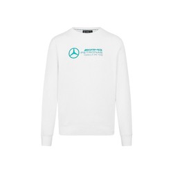 2024 Mercedes AMG Petronas F1 Men's White Crew Neck Sweatshirt