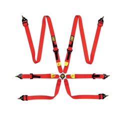 OMP Italy FIRST MY22 6 - point Safety Belts red (FIA)