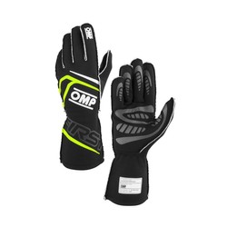 OMP Italy FIRST MY24 Racing Gloves Black-Yellow (FIA)