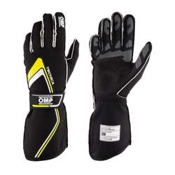 OMP Italy TECNICA MY21 Racing Gloves Black/Yellow (FIA)